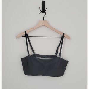 Aerie Bandeau Bikini Top in Black Size Extra Large